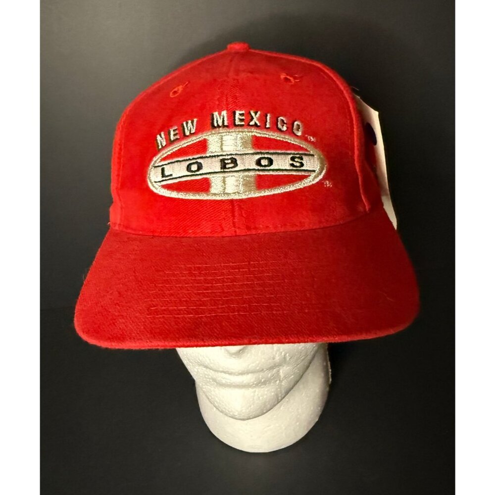 Vtg Sports Specialties New Mexico Lobos Snapback Hat Red NWT Cap Embroidery RARE